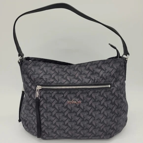 Kipling Sadie Hobo Gray Geometric Shoulder Bag - Picture 1 of 16